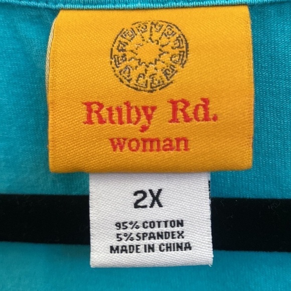 Ruby Rd. Teal top with embellishments. Size 2X - Picture 7 of 7